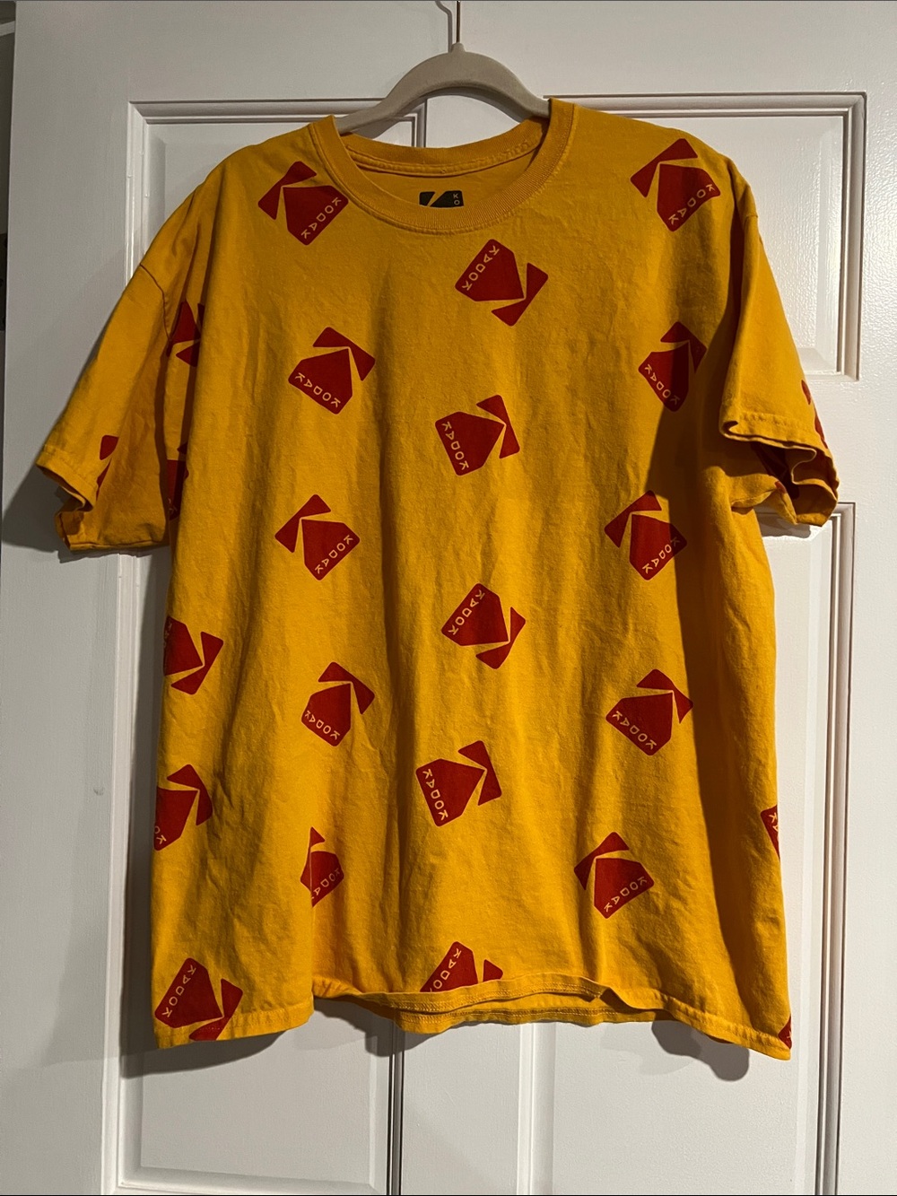 Kodak Yellow Short-Sleeve Tee with Red Logo Print